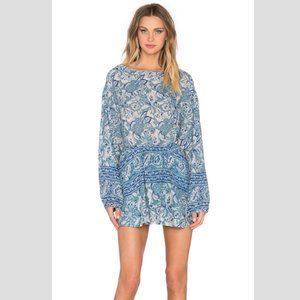 FREE PEOPLE Sun Printed Dress Washed Blue - S